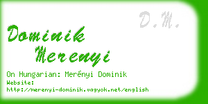 dominik merenyi business card